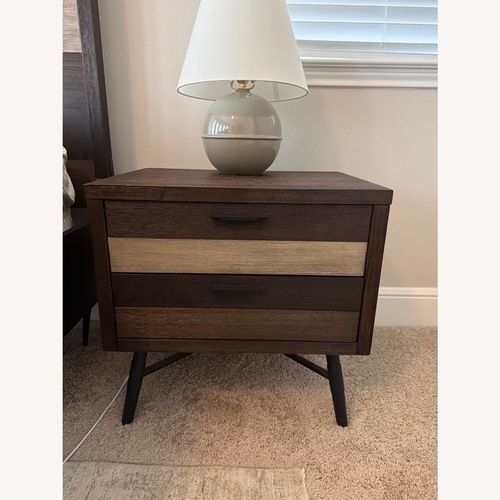 Used Rooms To Go Midtown Loft Brown Nightstand for sale on AptDeco