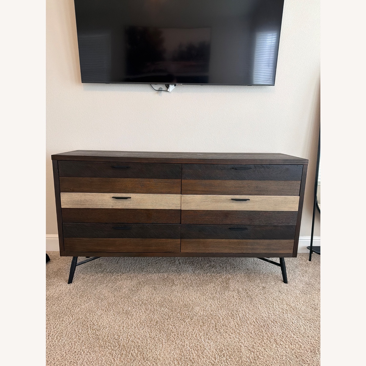 Rooms To Go Dark Brown Wood Dresser - image-1