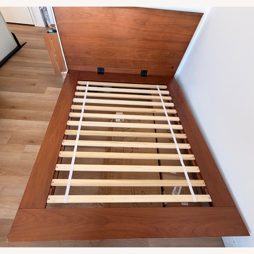 Used West Elm Mid-Century Walnut Solid Wood Bed for sale on AptDeco