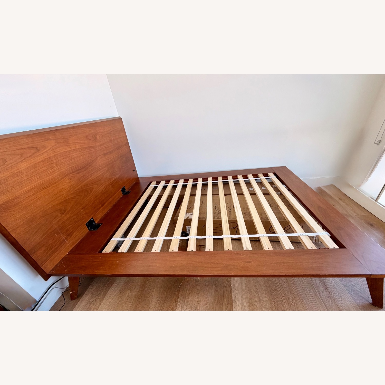 West Elm Mid-Century Walnut Solid Wood Bed - image-2