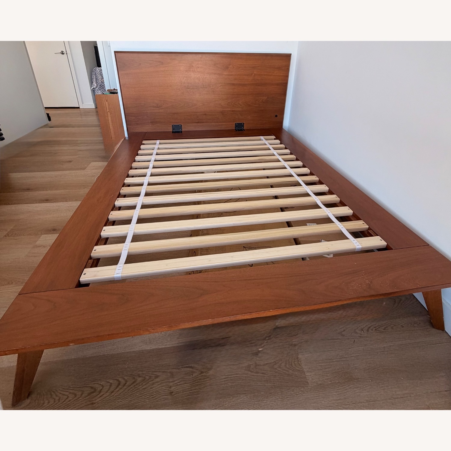 West Elm Mid-Century Walnut Solid Wood Bed - image-5