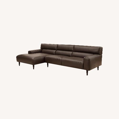 Used Macy's Nevanna 2-Pc. Leather Sofa with Chaise for sale on AptDeco