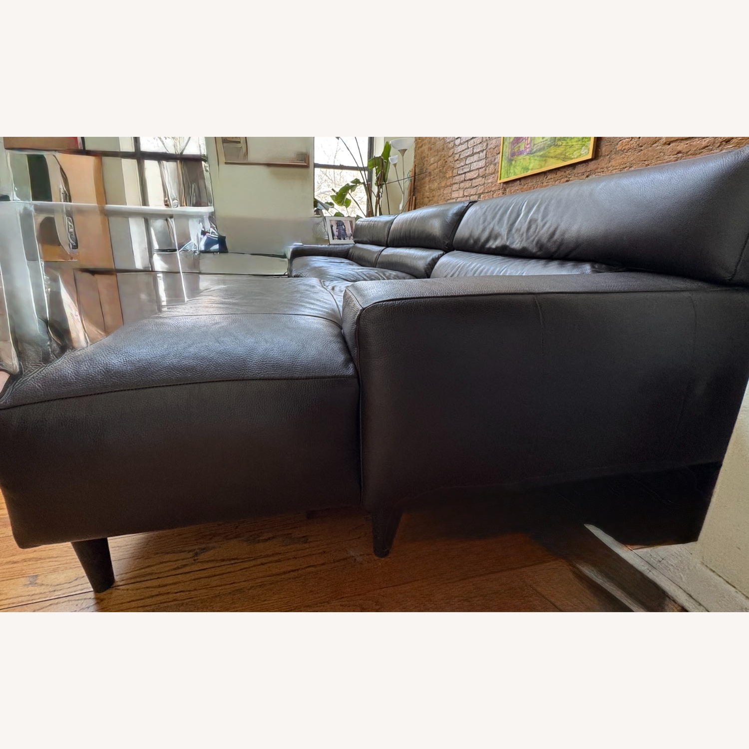 Macy's Nevanna 2-Pc. Leather Sofa with Chaise - image-2