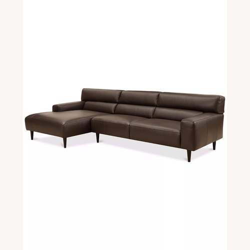 Used Macy's Nevanna 2-Pc. Leather Sofa with Chaise for sale on AptDeco