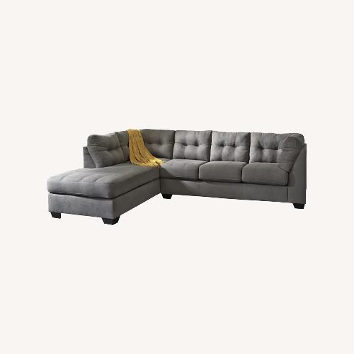 Used Raymour & Flanigan Desmond Fabric Chaise Lounge Sofa  for sale on AptDeco