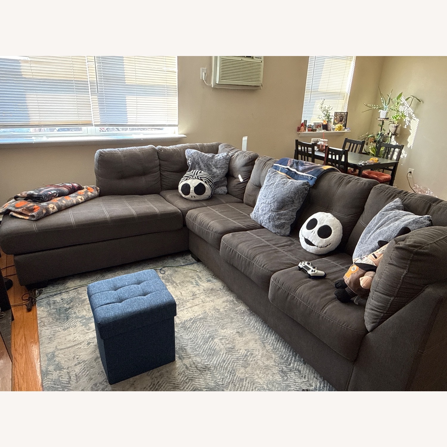 Raymour & Flanigan Desmond Fabric Chaise Lounge Sofa  - image-1