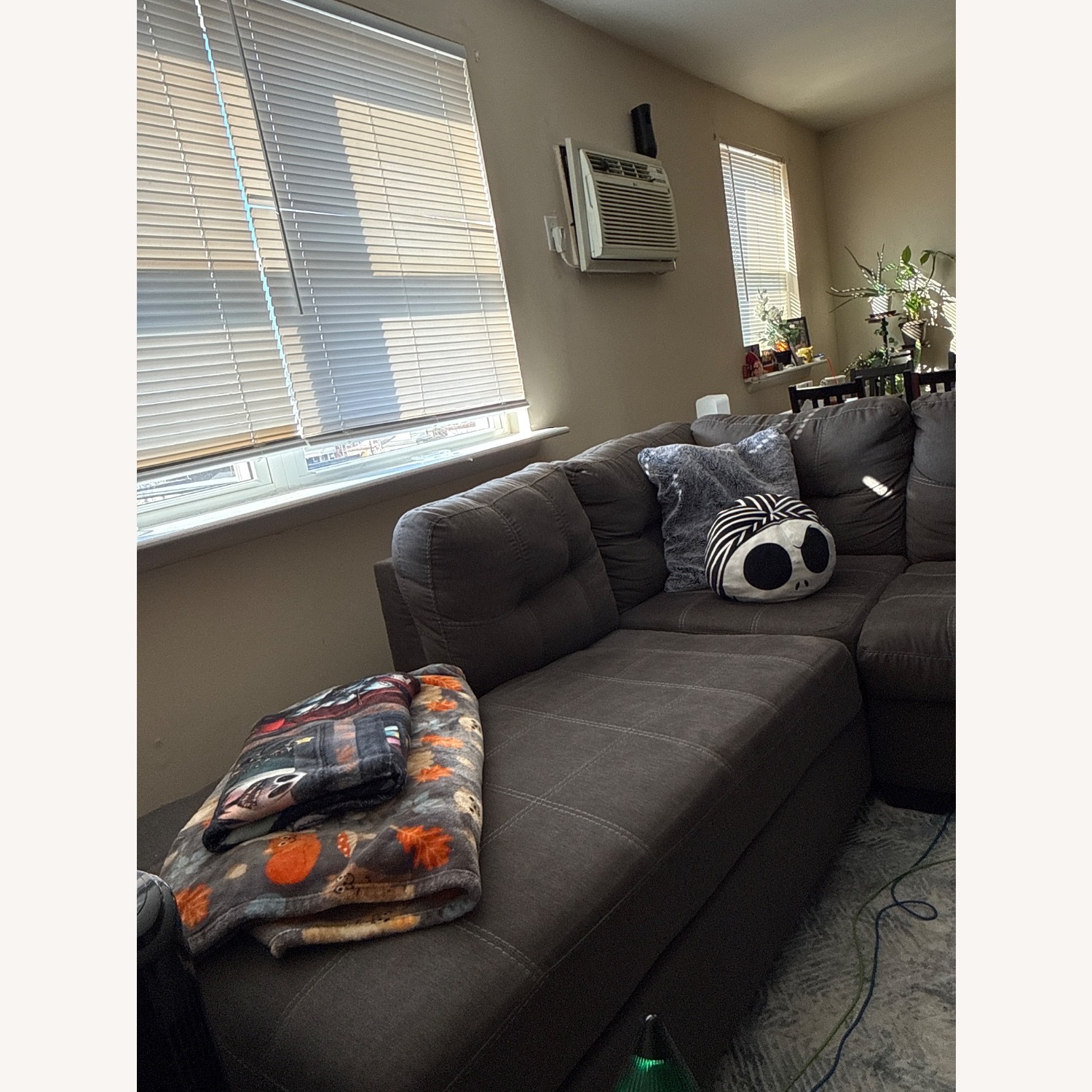 Raymour & Flanigan Desmond Fabric Chaise Lounge Sofa  - image-3