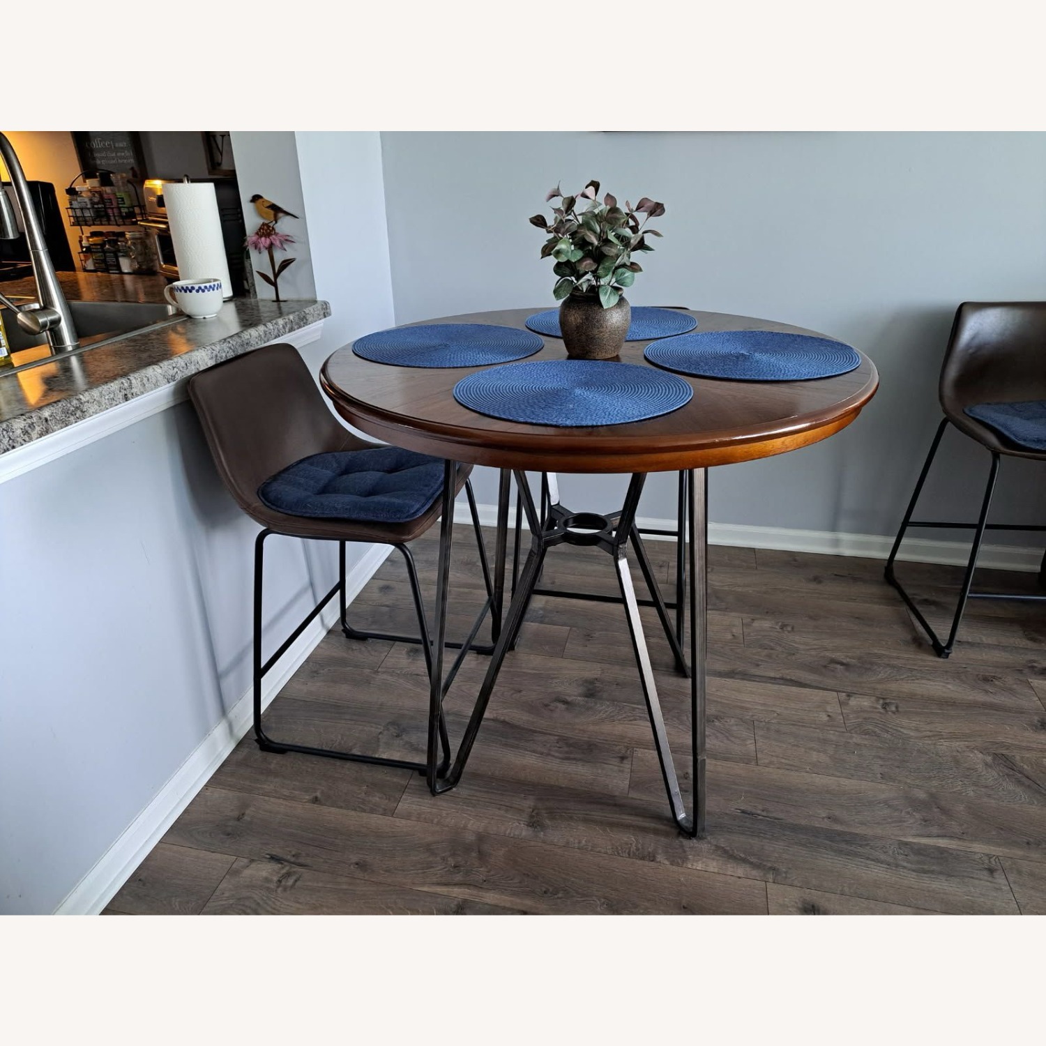 Light Gray Fabric Loveseat - image-1