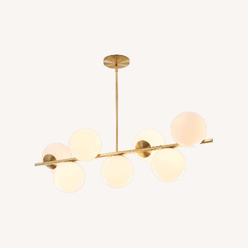 Used West Elm Sphere & Stem 7-Light Chandelier - White for sale on AptDeco