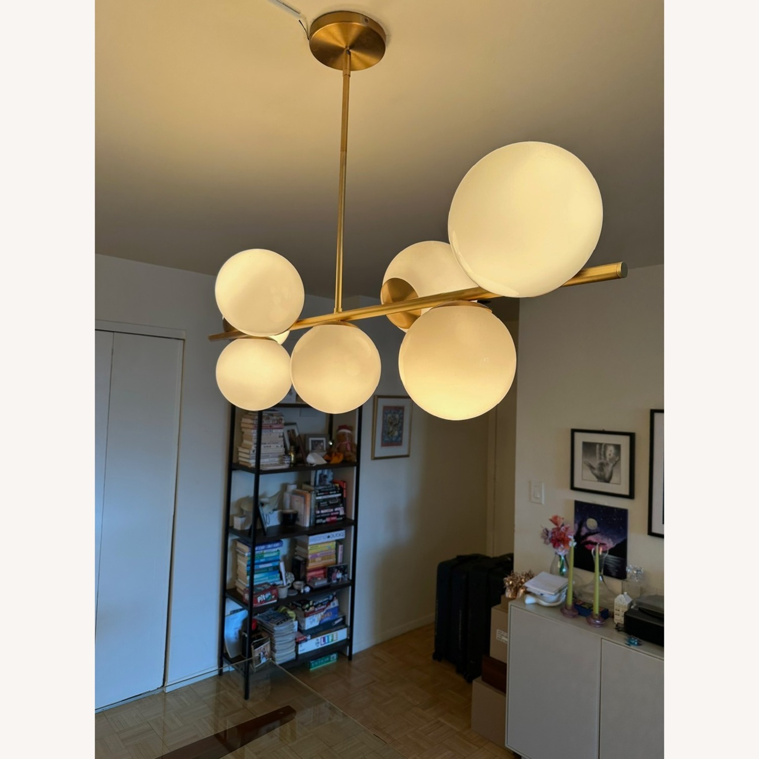 West Elm Sphere & Stem 7-Light Chandelier - White - image-9