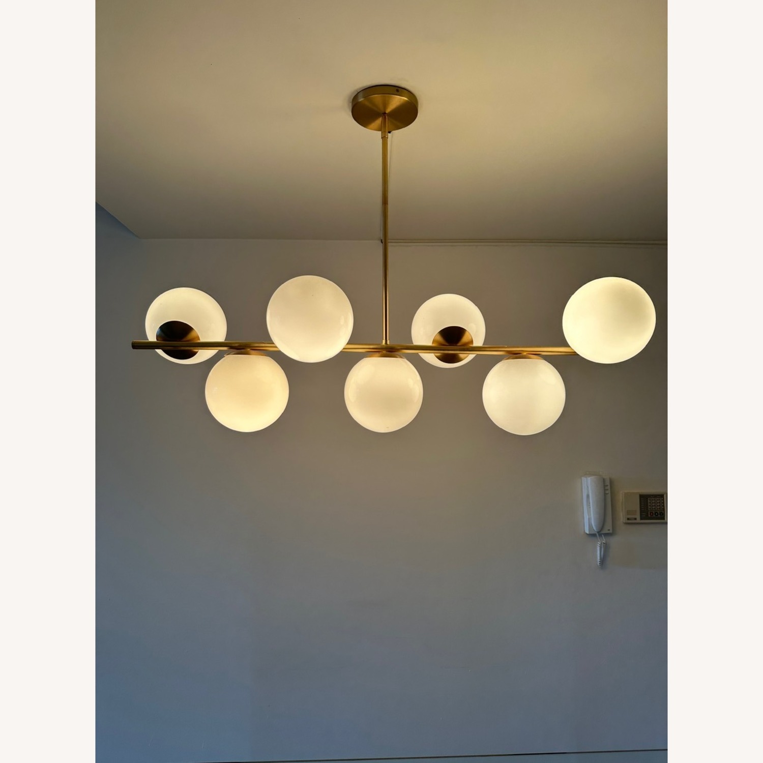 West Elm Sphere & Stem 7-Light Chandelier - White - image-7