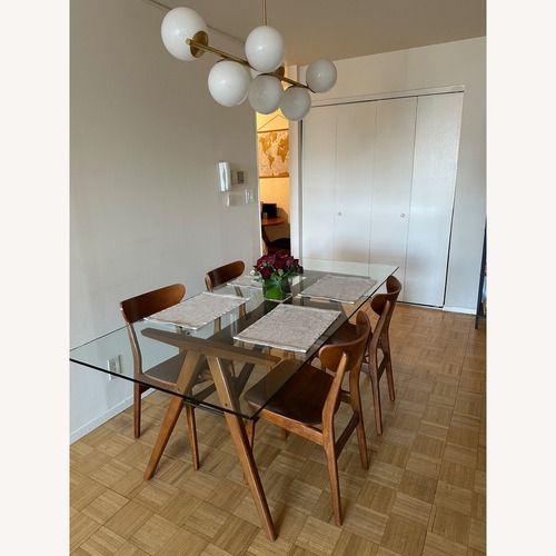Used West Elm Jensen Glass Dining Table - 76" for sale on AptDeco