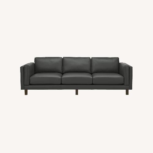 Used Room & Board Cade Slate Leather 3 Cushion Sofa for sale on AptDeco