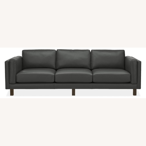 Used Room & Board Cade Slate Leather 3 Cushion Sofa for sale on AptDeco
