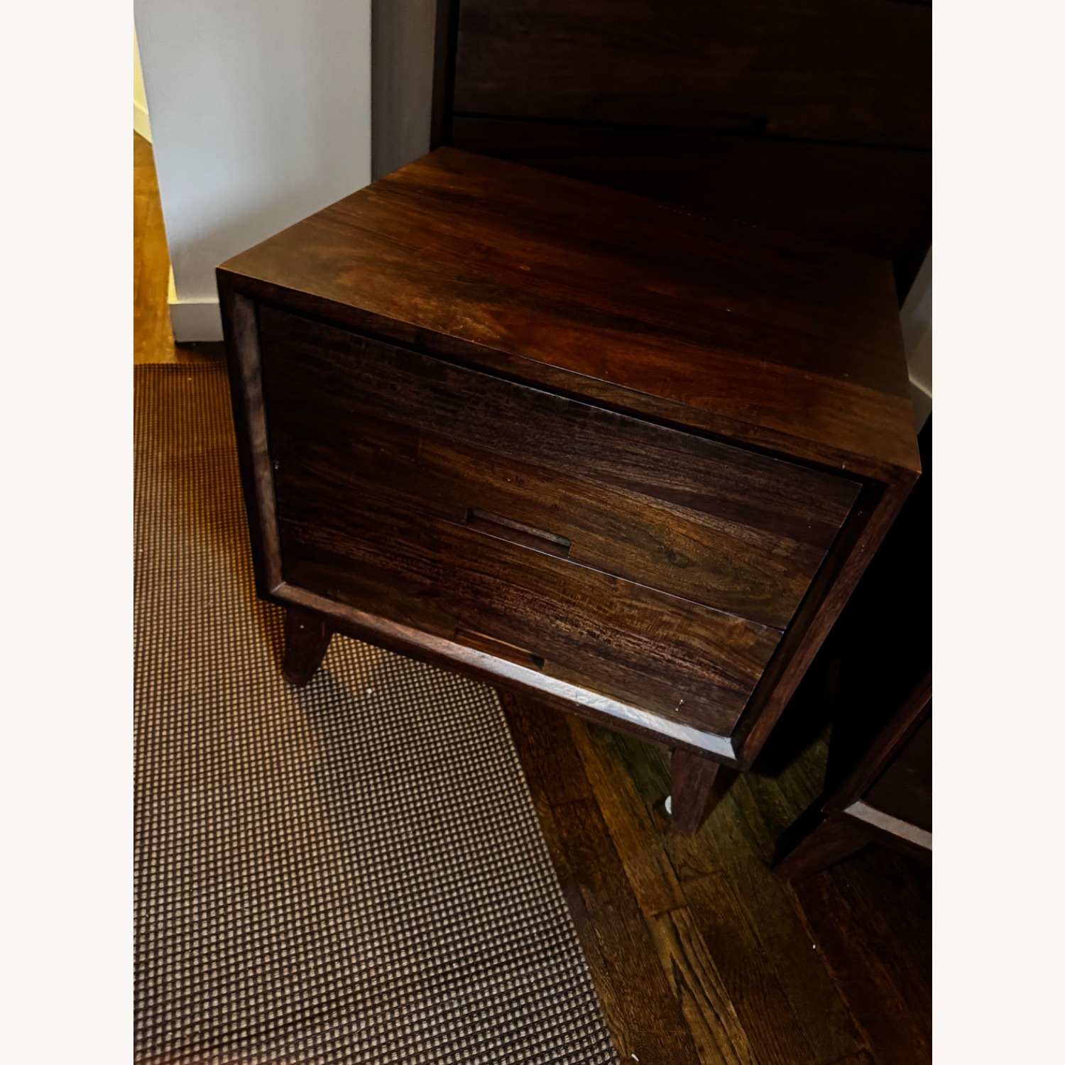 Crate & Barrel Steppe Dark Brown Wood Nightstands - image-2