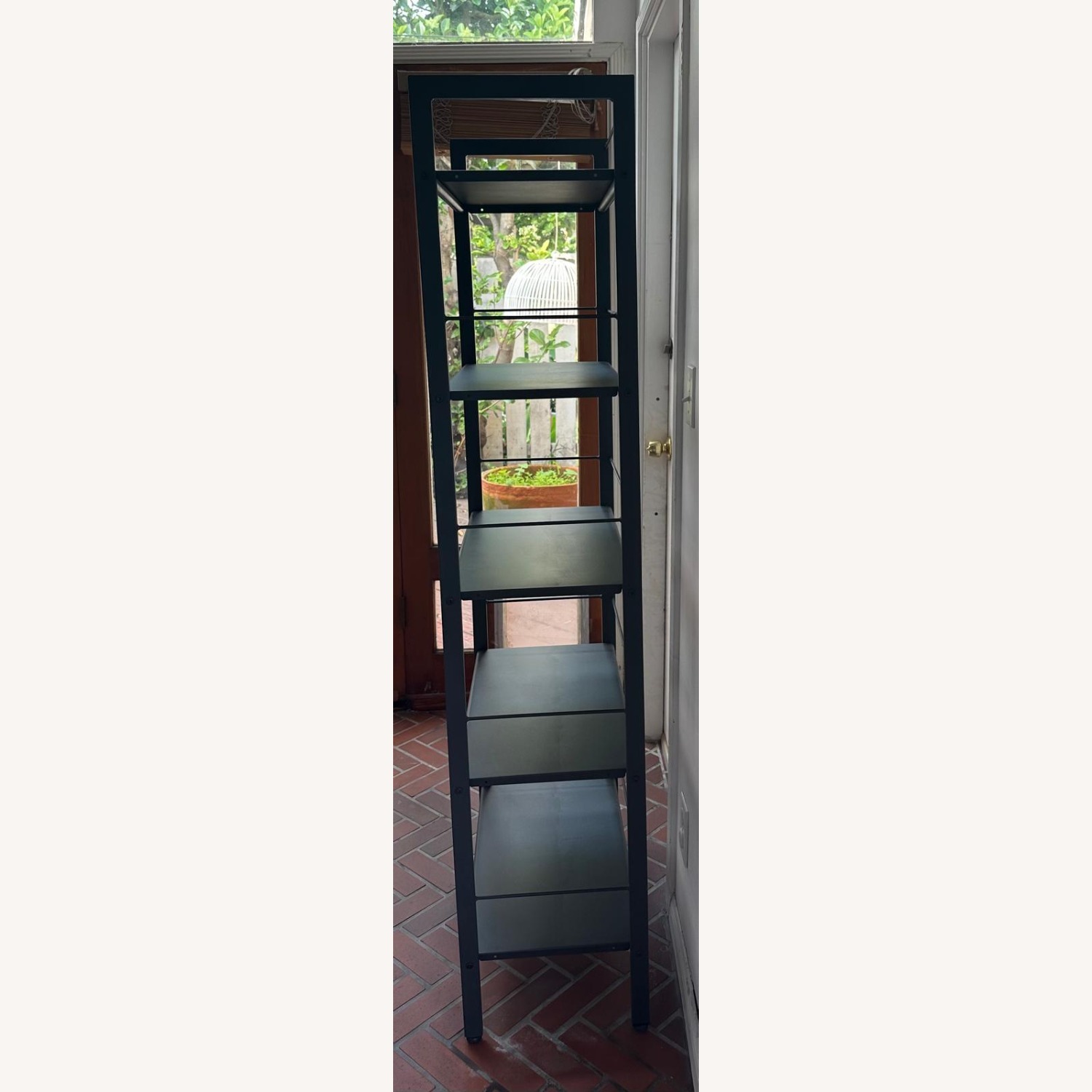 Crate & Barrel Dark Metal Gray Bookcase - image-5