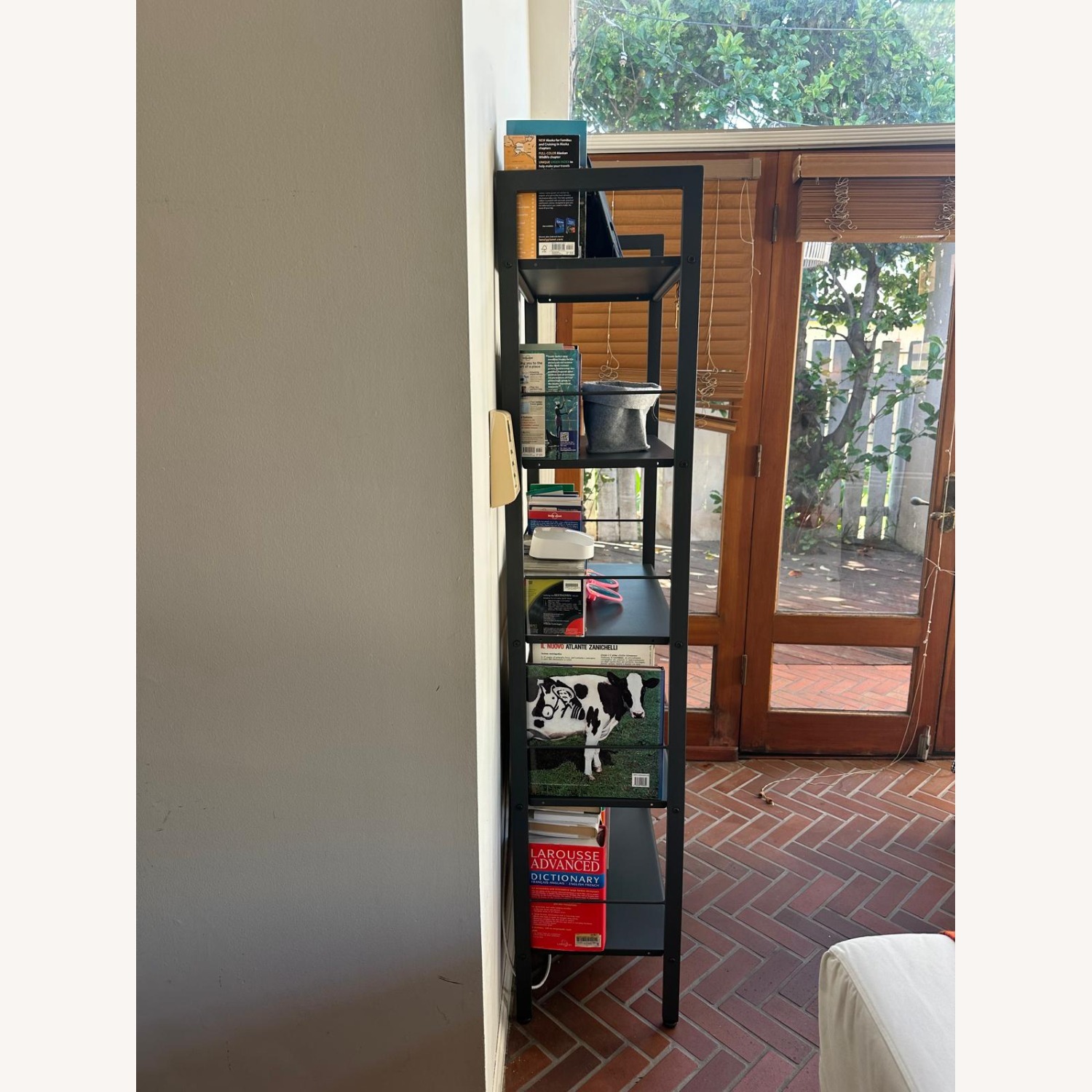 Crate & Barrel Dark Metal Gray Bookcase - image-2