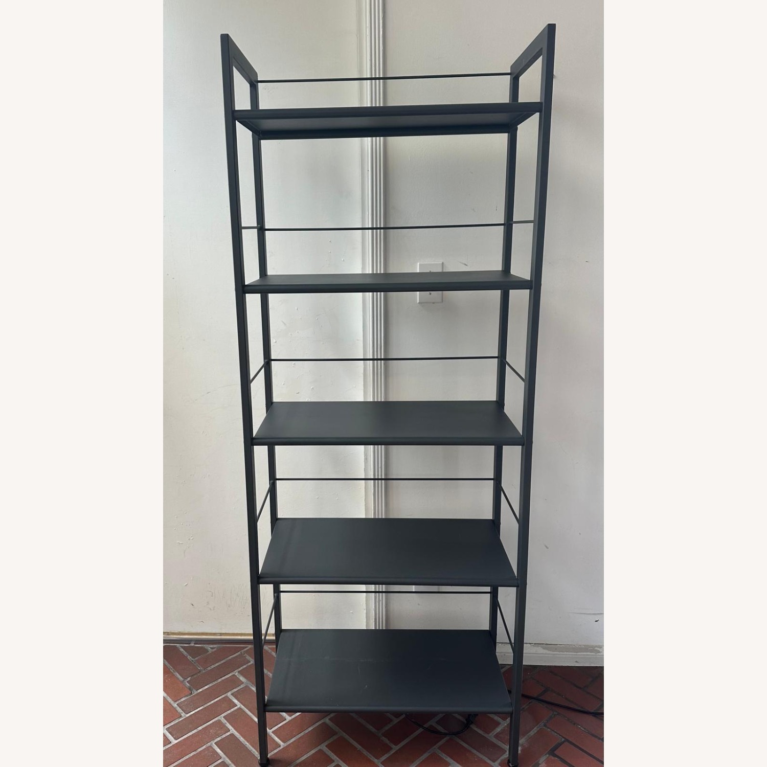 Crate & Barrel Dark Metal Gray Bookcase - image-8