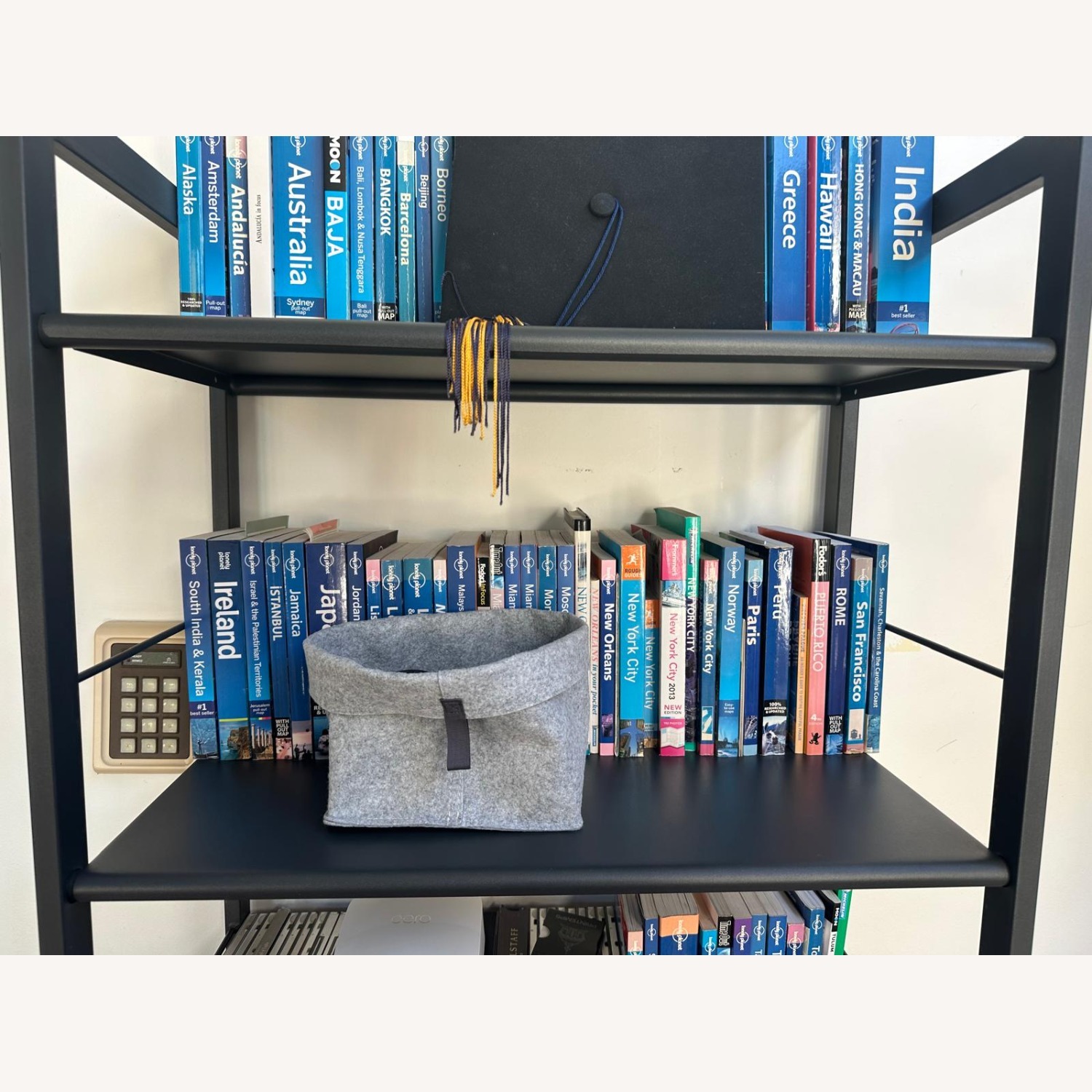 Crate & Barrel Dark Metal Gray Bookcase - image-3