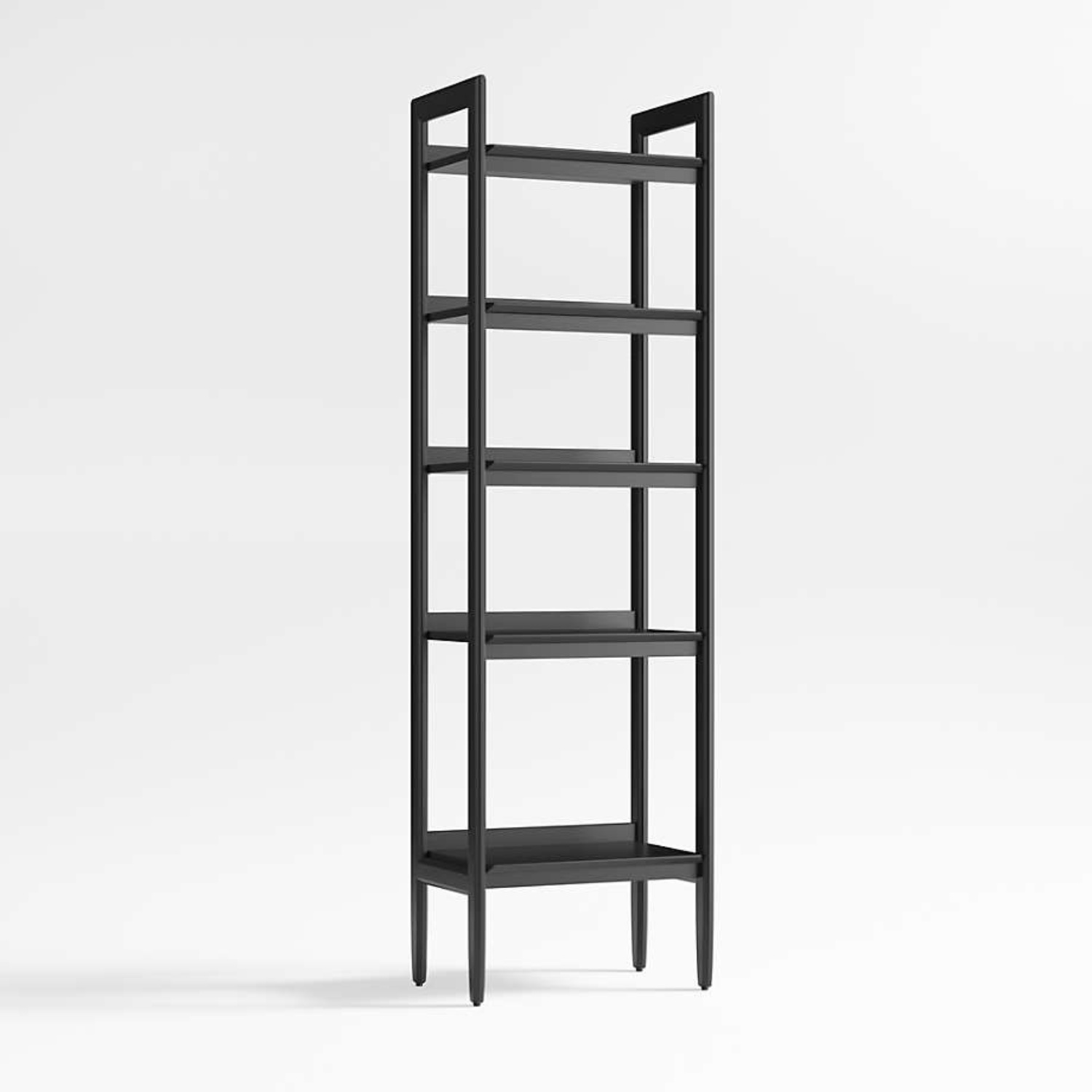 Crate & Barrel Dark Metal Gray Bookcase - image-4