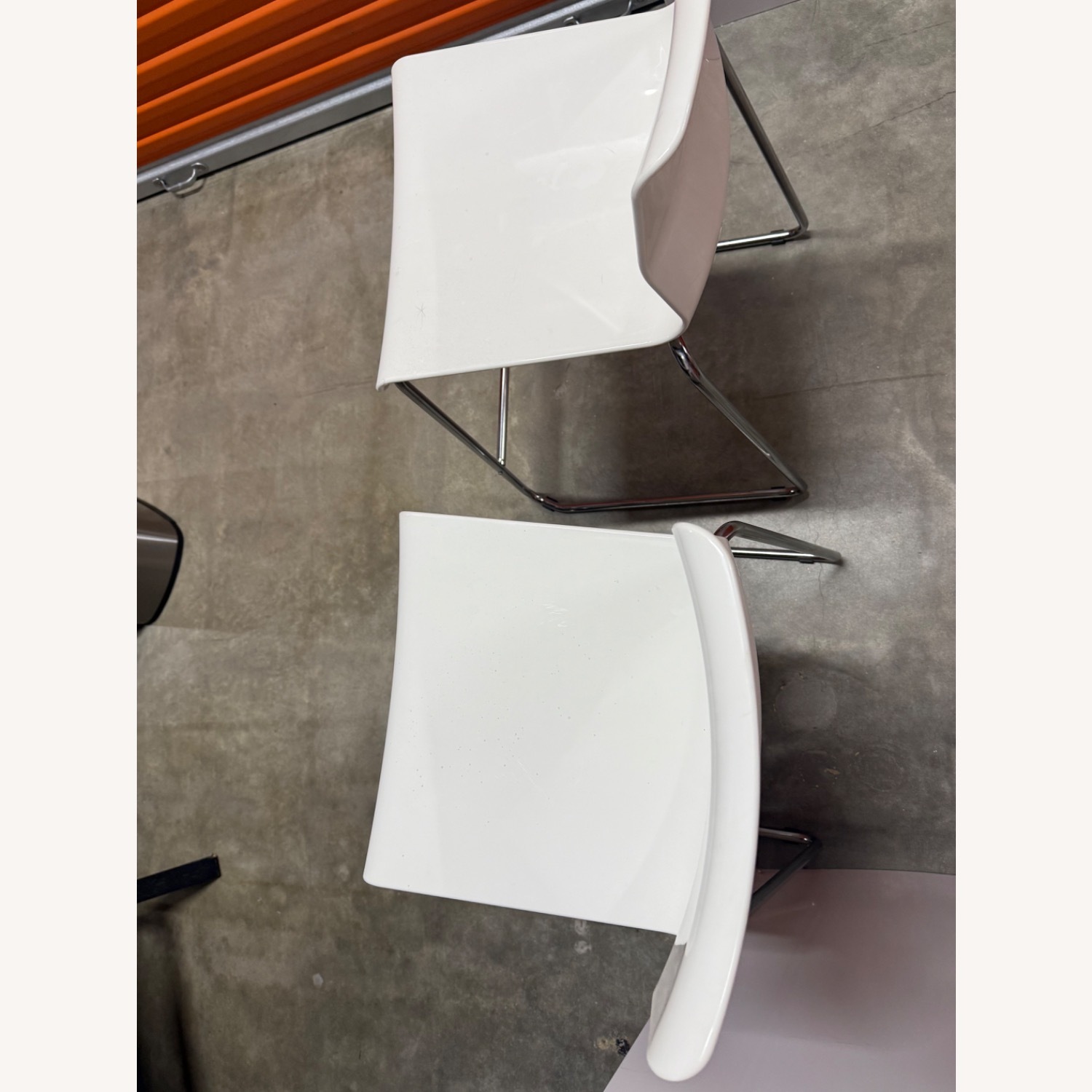 IKEA Bar Stool Counter Height White Chrome Plated - image-5