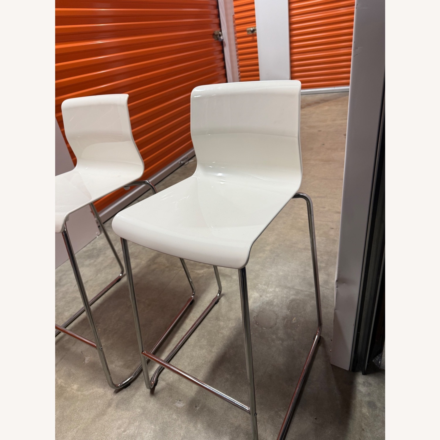 IKEA Bar Stool Counter Height White Chrome Plated - image-2