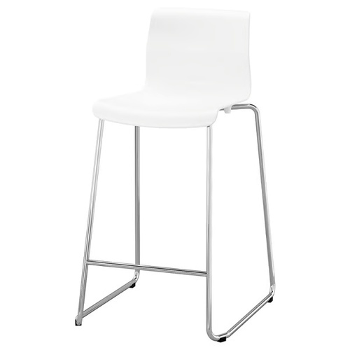 Used IKEA Bar Stool Counter Height White Chrome Plated for sale on AptDeco