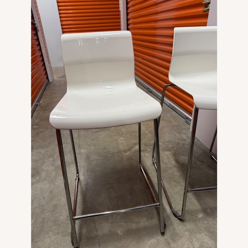 Used IKEA Bar Stool Counter Height White Chrome Plated for sale on AptDeco