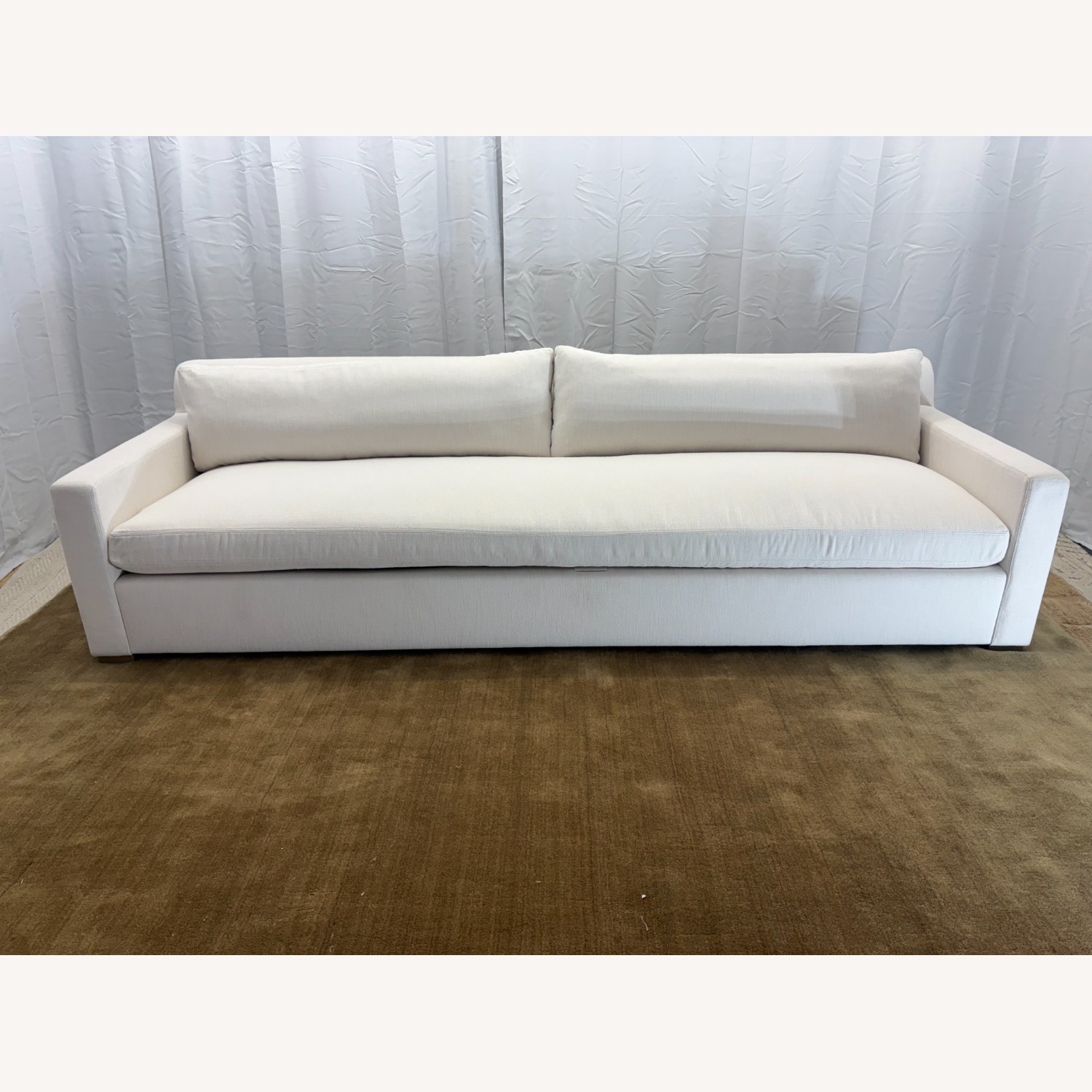 Restoration Hardware Belgian Track Arm Bench-Cushion Sofa - image-10
