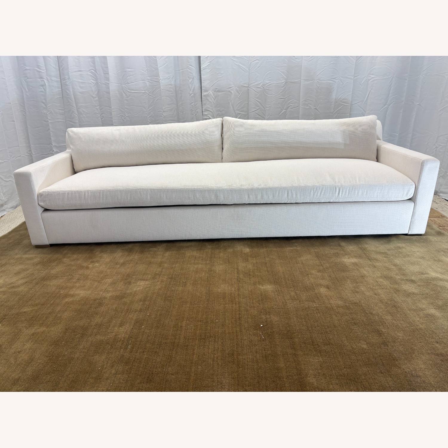 Restoration Hardware Belgian Track Arm Bench-Cushion Sofa - image-2