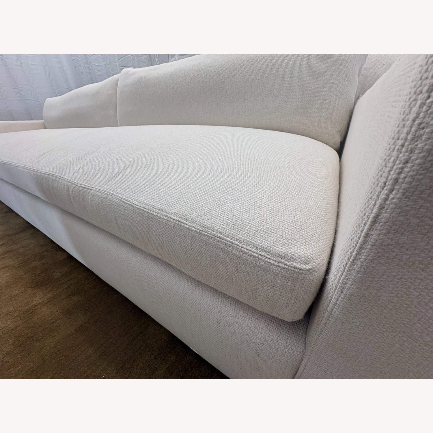 Restoration Hardware Belgian Track Arm Bench-Cushion Sofa - image-9