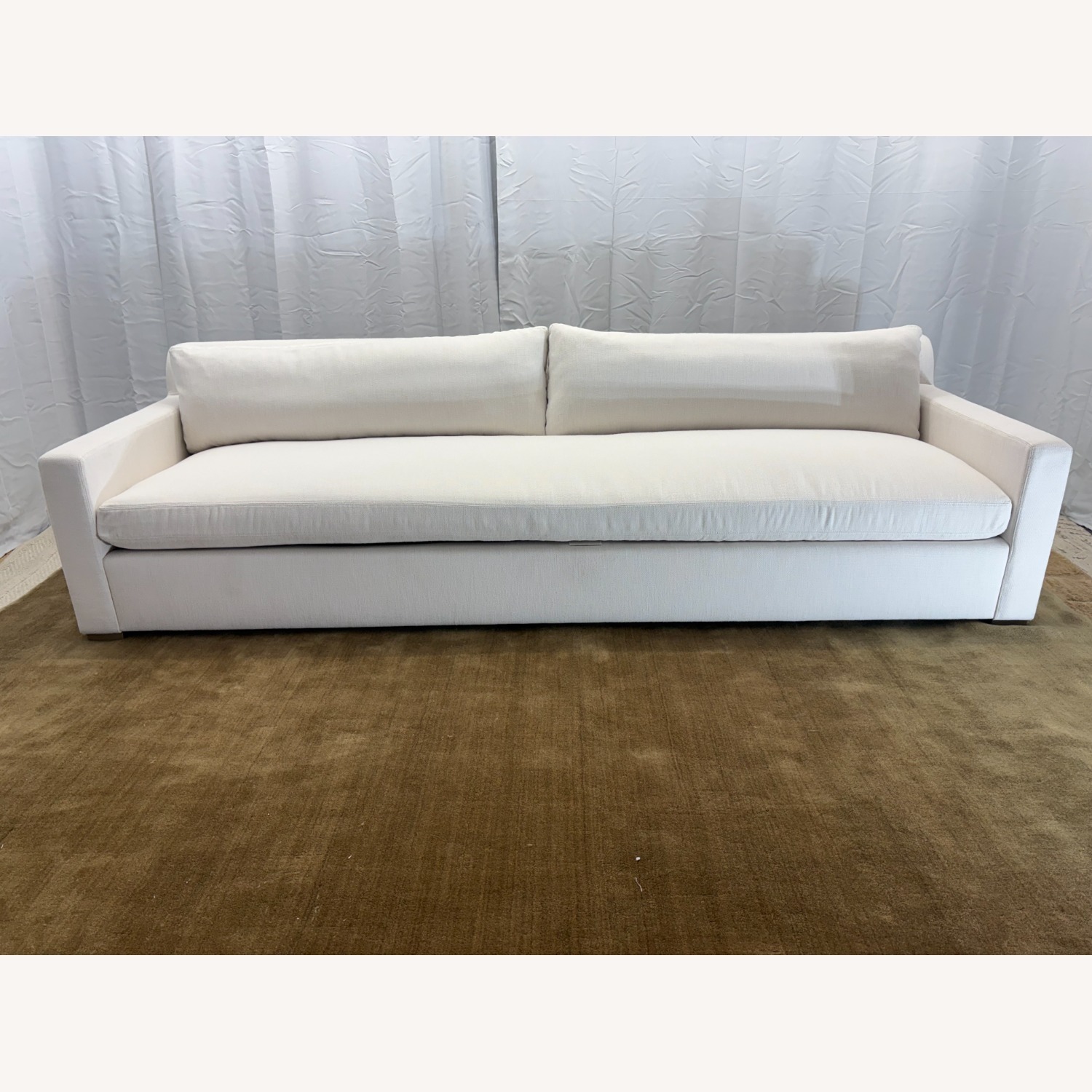 Restoration Hardware Belgian Track Arm Bench-Cushion Sofa - image-3