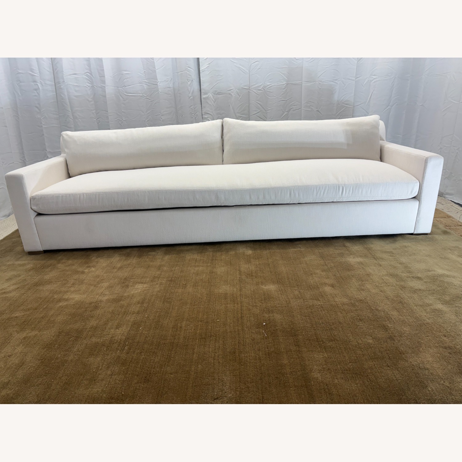 Restoration Hardware Belgian Track Arm Bench-Cushion Sofa - image-4
