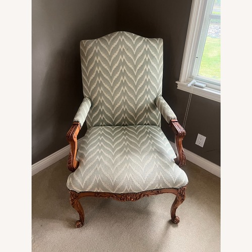 Used Baker Furniture Green Wood Armchair for sale on AptDeco