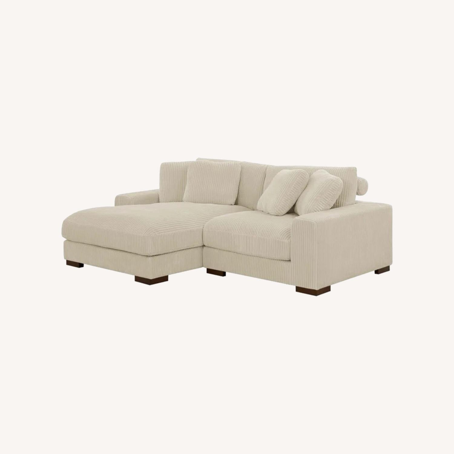 Wayfair White Fabric 2 Piece Sectional - image-0