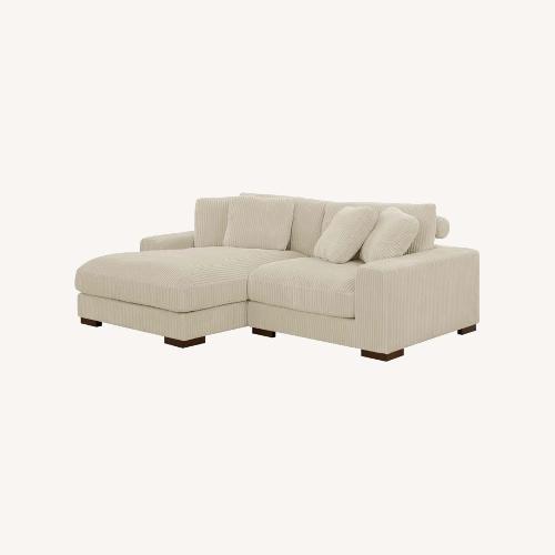 Used Wayfair White Fabric 2 Piece Sectional for sale on AptDeco