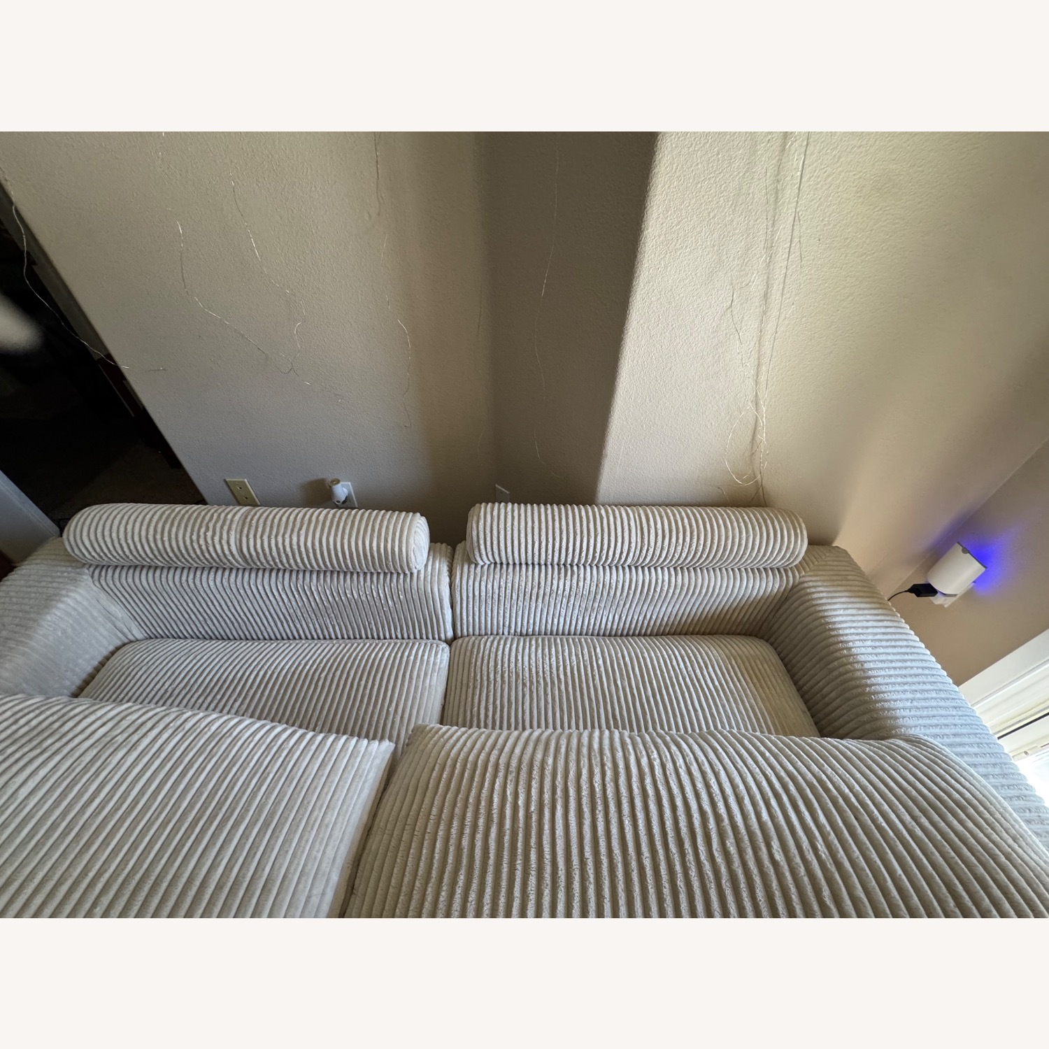 Wayfair White Fabric 2 Piece Sectional - image-3