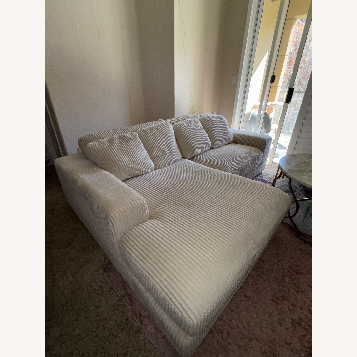 Wayfair White Fabric 2 Piece Sectional - image-5