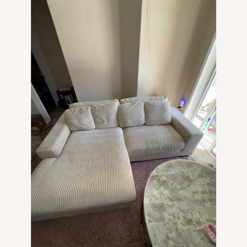 Used Wayfair White Fabric 2 Piece Sectional for sale on AptDeco