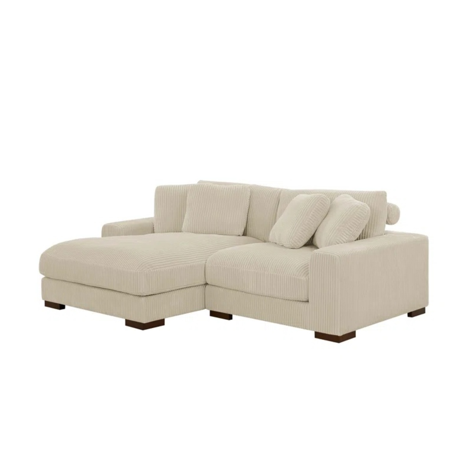 Wayfair White Fabric 2 Piece Sectional - image-8