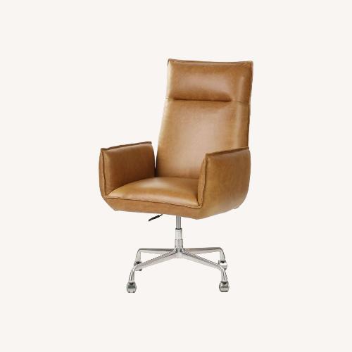 Used West Elm Light Brown Leather Office Chair for sale on AptDeco