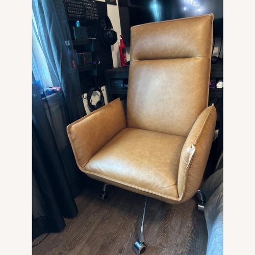 Used West Elm Light Brown Leather Office Chair for sale on AptDeco