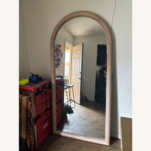 Used Four Hands Gulliver Floor Mirror Whitewash Acacia  for sale on AptDeco