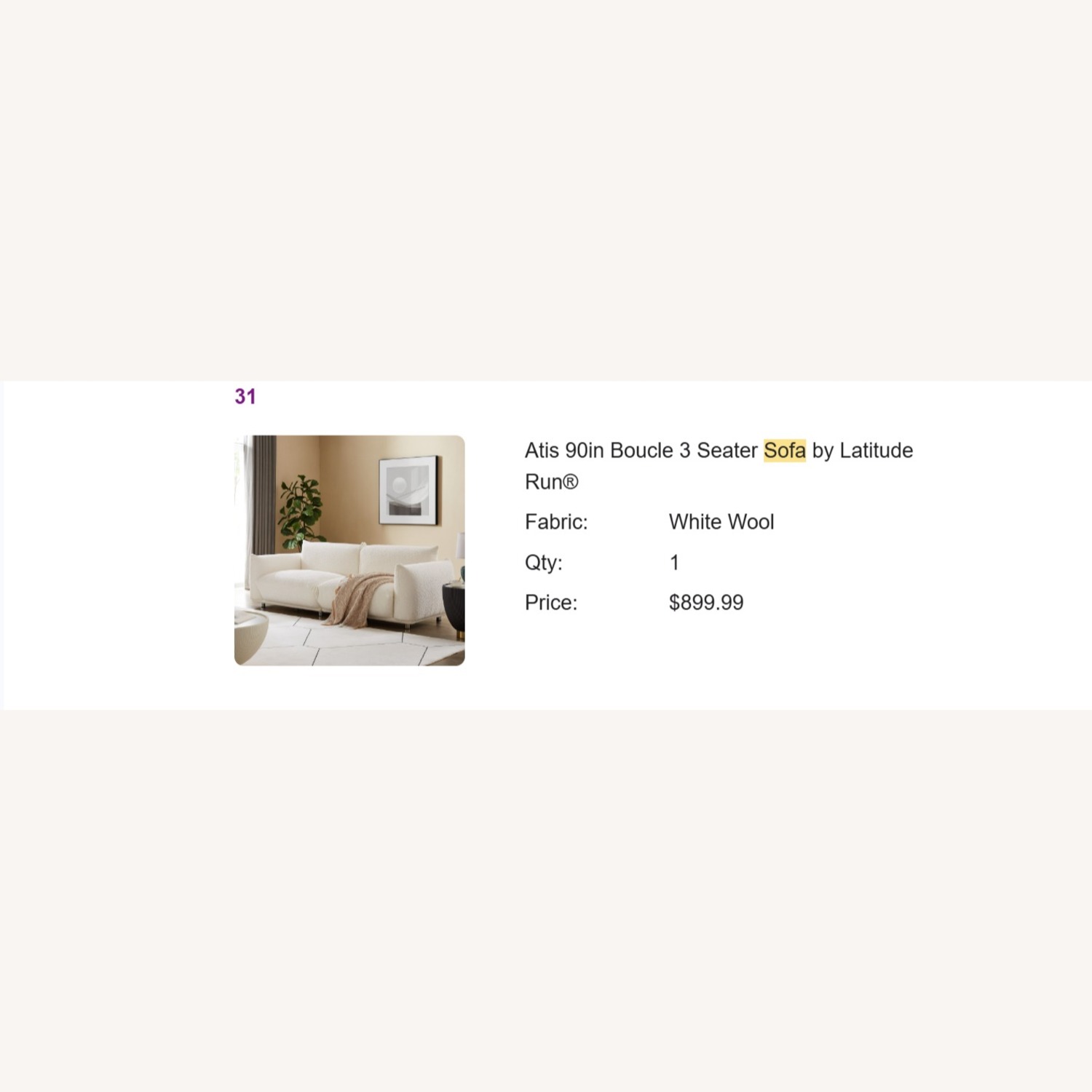 Wayfair White Boucle 3+ Seater Sofa - image-2