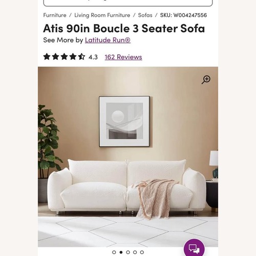 Used Wayfair White Boucle 3+ Seater Sofa for sale on AptDeco
