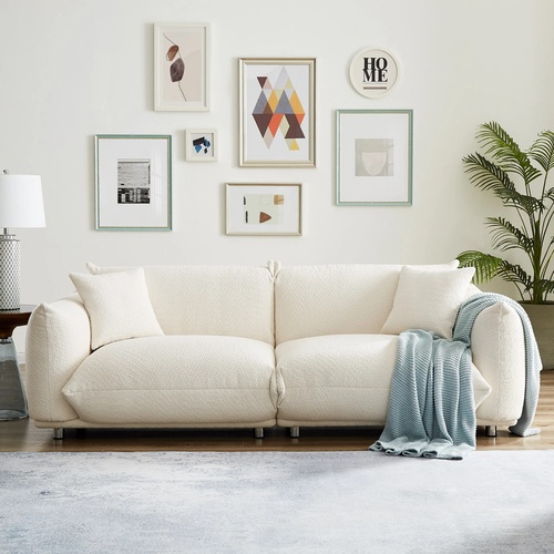 Used Wayfair White Boucle 3+ Seater Sofa for sale on AptDeco