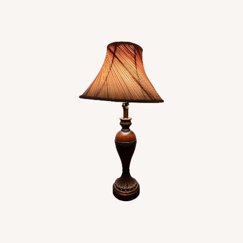 Used Vintage/Antique Dark Brown Wood Table Lamp for sale on AptDeco