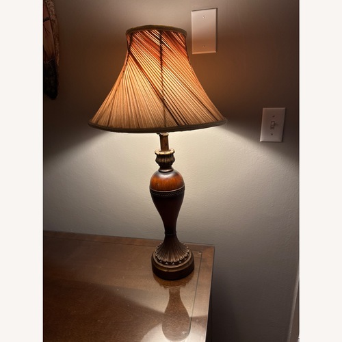 Used Vintage/Antique Dark Brown Wood Table Lamp for sale on AptDeco