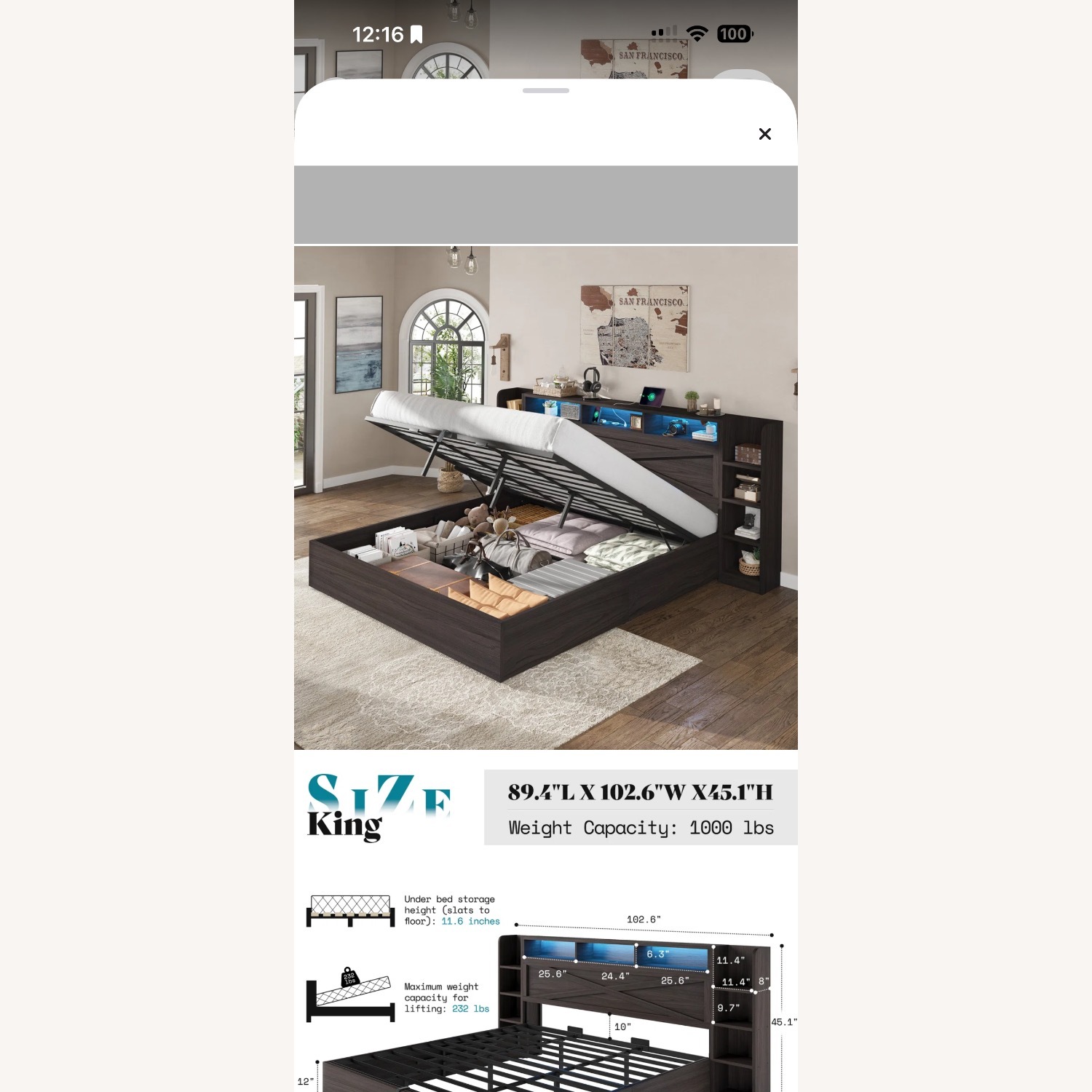 Wayfair Queen Storage Bed Frame - image-6