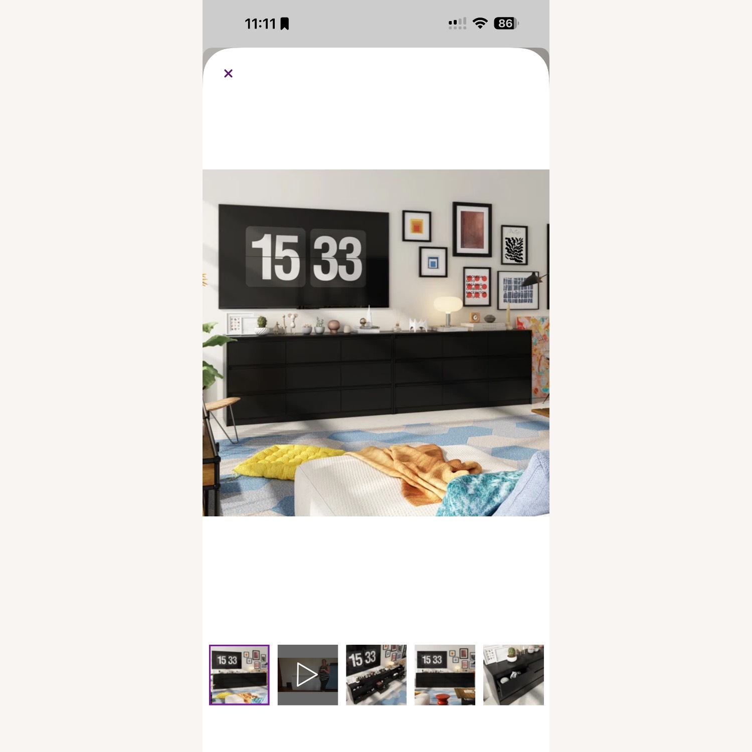 Wayfair Black Wood Dresser Set of 2 - image-3